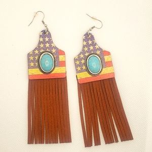 Flag tassels earrings